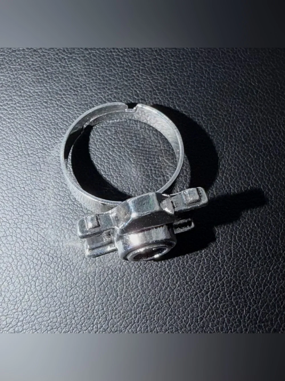 Vintage Style Silver Camera Statement Cocktail Ring